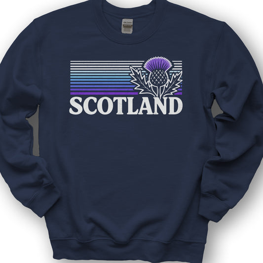 Scotland Retro Thistle Sweatshirt - Navy