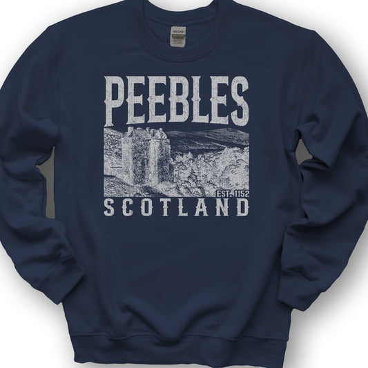 Peebles Scotland Sketch Sweatshirt - Navy