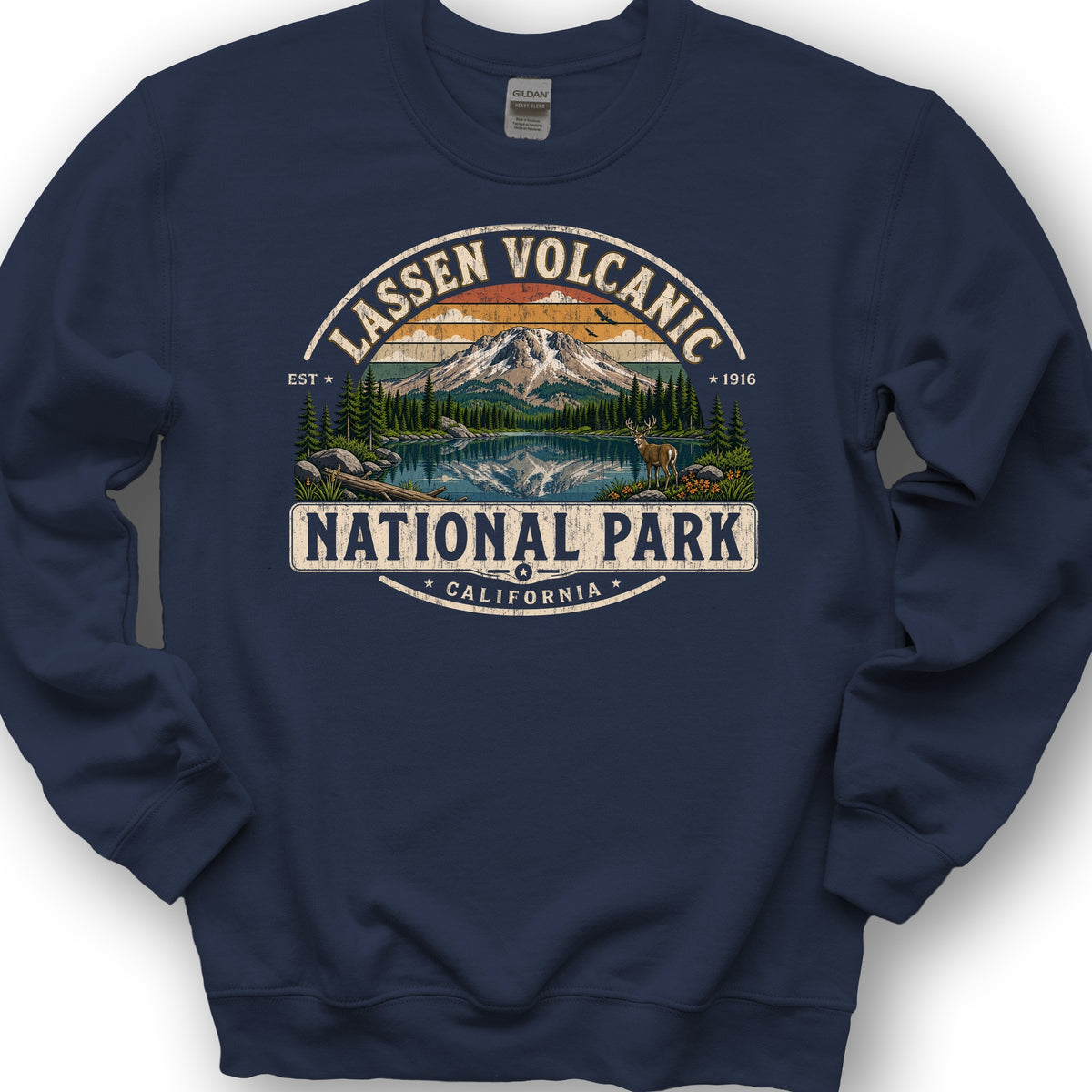Lassen Volcanic Medallion Sweatshirt - Navy