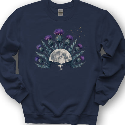 Moonlit Highland Thistles Sweatshirt - Navy