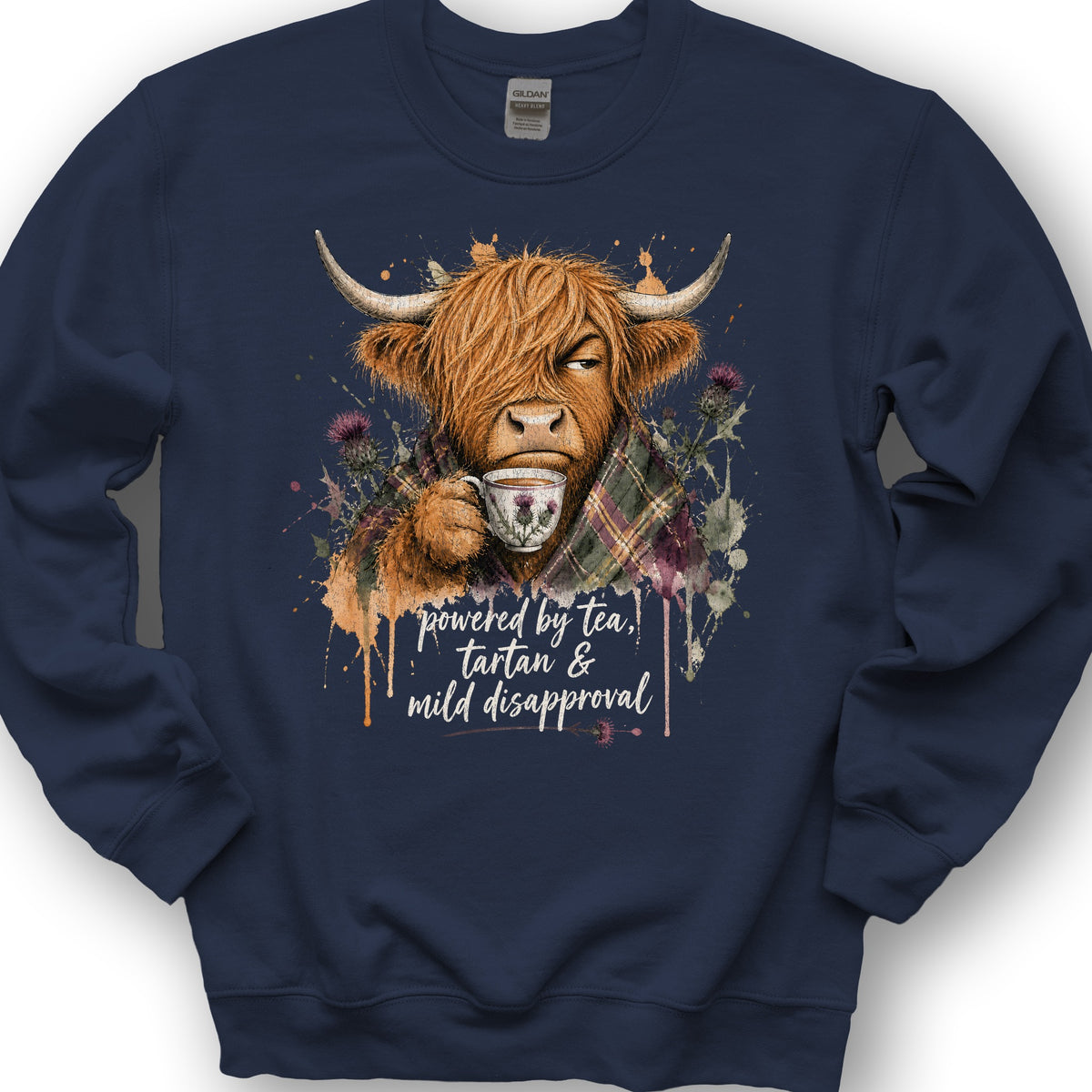 Mild Disapproval Tartan Sweatshirt - Navy
