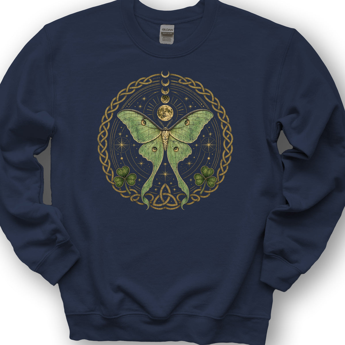 Irish Celestial Moth Sweatshirt - Navy