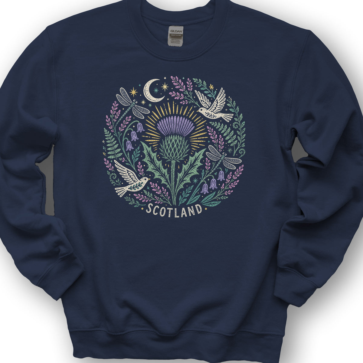 Scotland Thistle Doves Sweatshirt - Navy