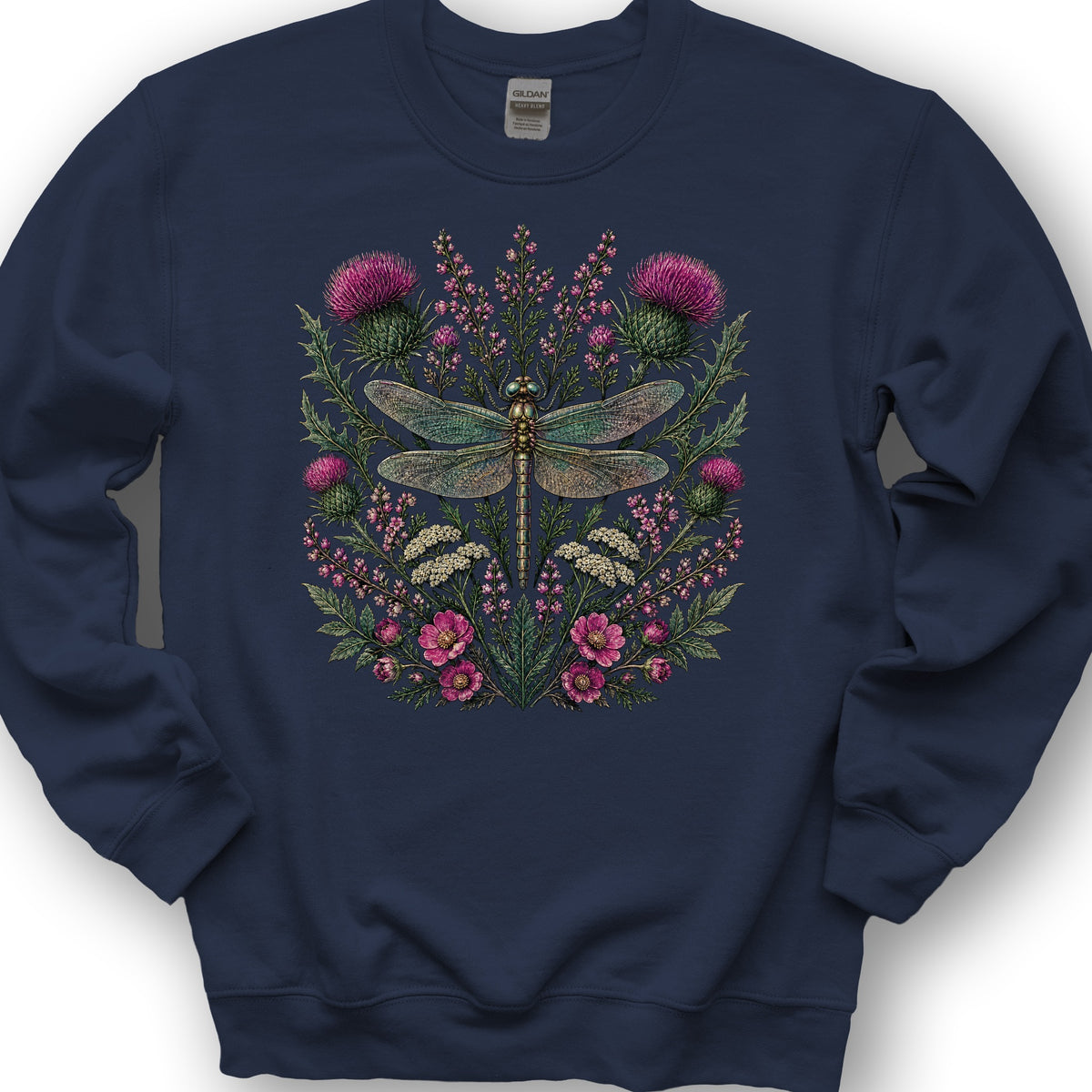 Wild Dragonfly Thistle Sweatshirt - Navy