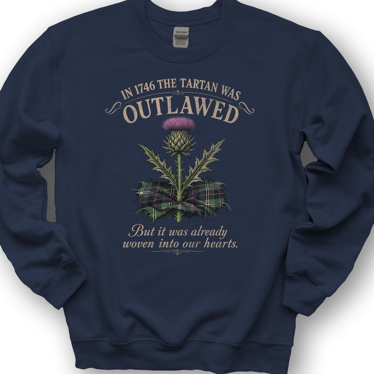 Outlawed Tartan Sweatshirt - Navy