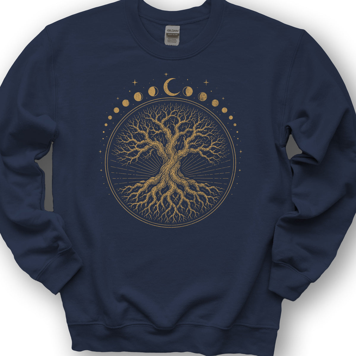 Moon Phase Tree Sweatshirt - Navy