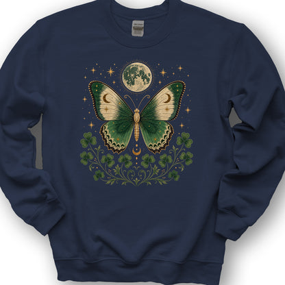 Shamrock Moon Butterfly Sweatshirt - Navy