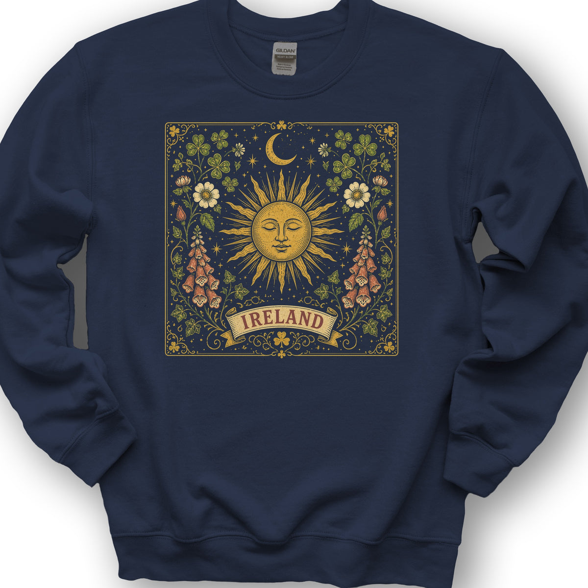 Ireland Celestial Floral Sweatshirt - Navy