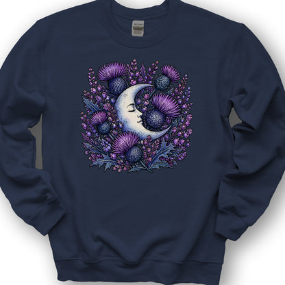 Botanical Moon Thistle Sweatshirt - Navy