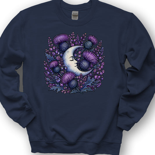 Botanical Moon Thistle Sweatshirt - Navy