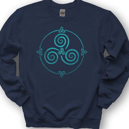 Celtic Triskele Spiral Sweatshirt - Navy