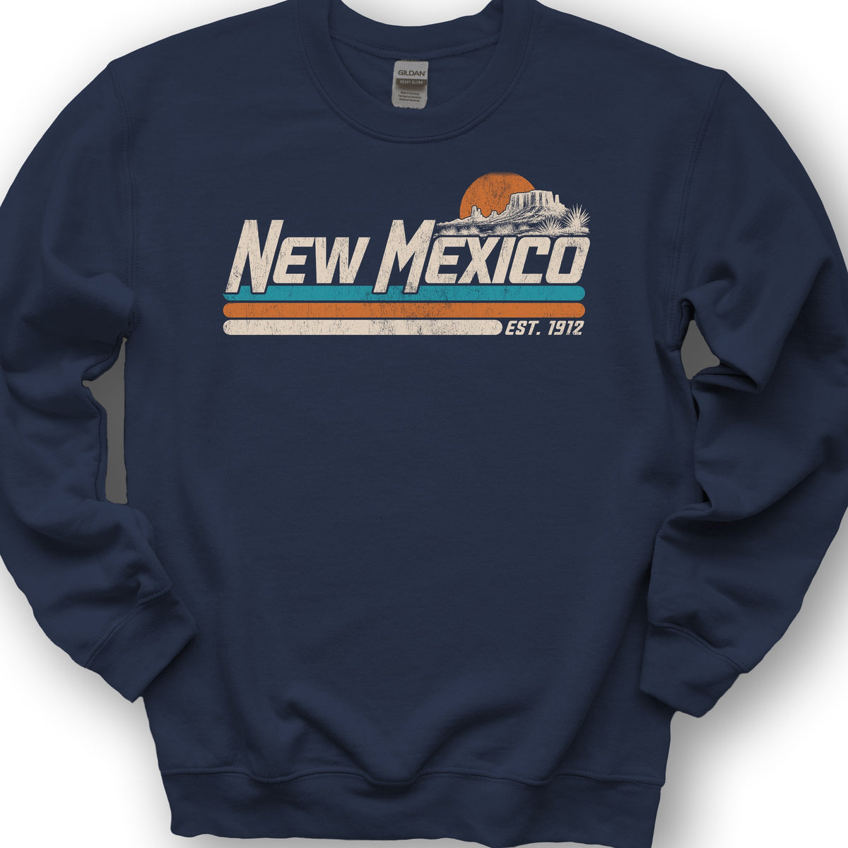 New Mexico Retro Stripe Sweatshirt - Navy