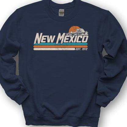 New Mexico Retro Stripe Sweatshirt - Navy