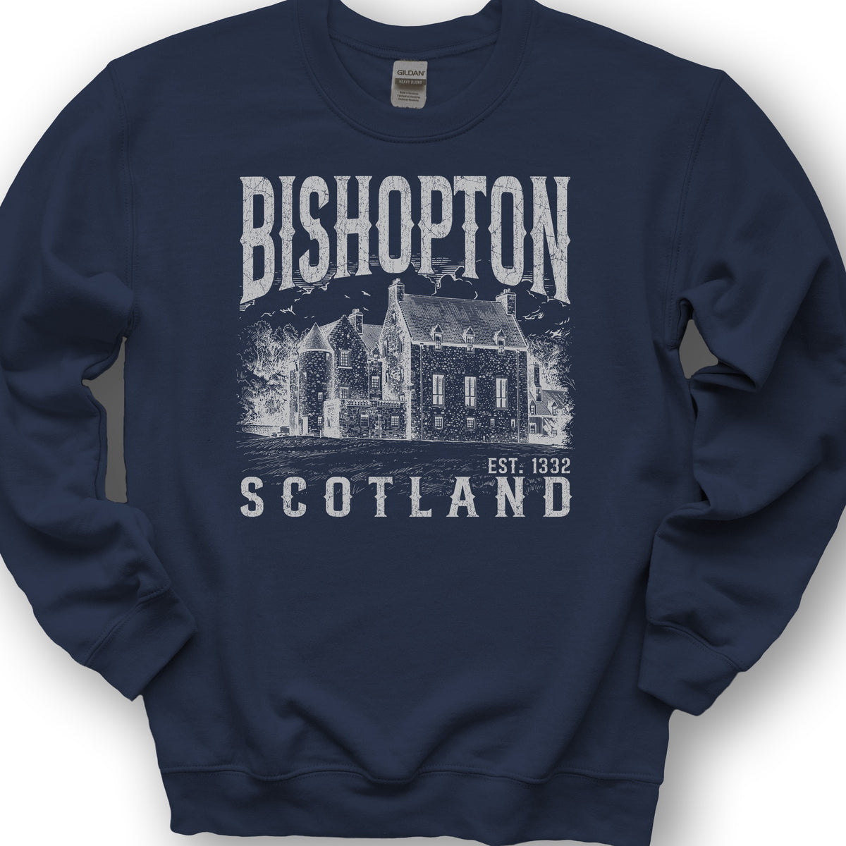 Bishopton Scotland Sketch Sweatshirt - Navy