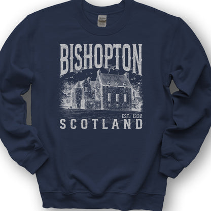 Bishopton Scotland Sketch Sweatshirt - Navy