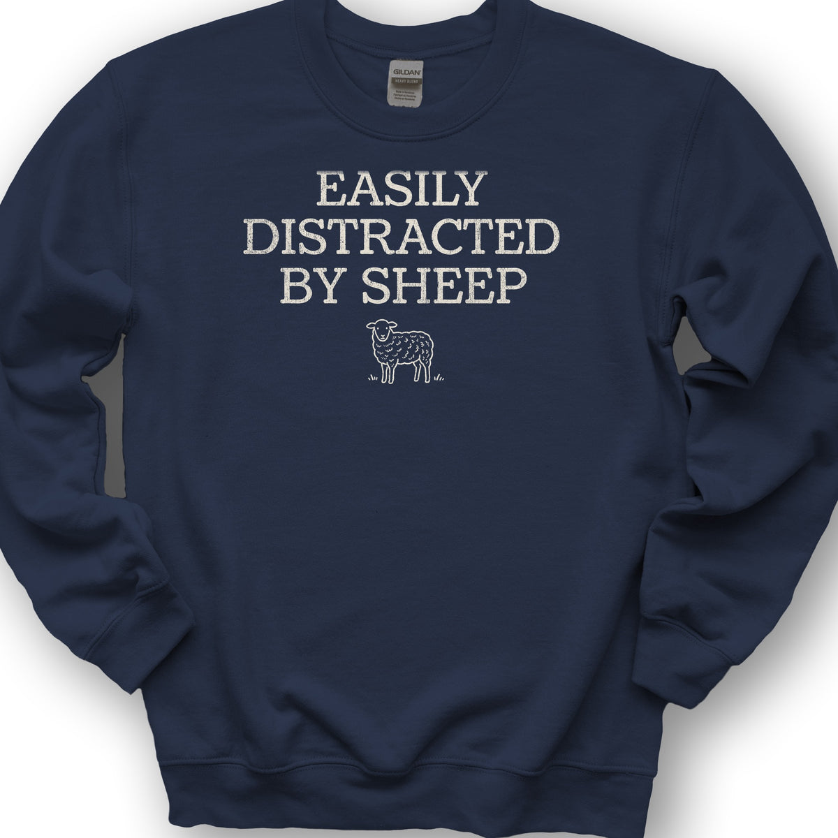 Easily Distracted By Sheep Sweatshirt - Navy