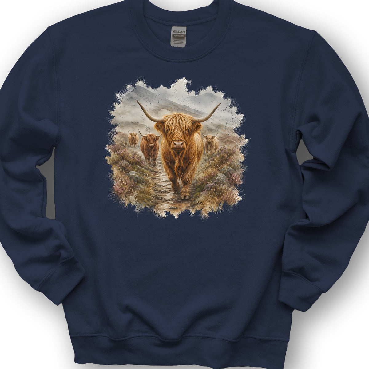 Watercolor Coos Sweatshirt - Navy