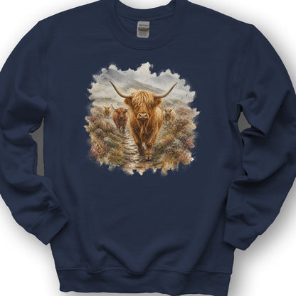 Watercolor Coos Sweatshirt - Navy