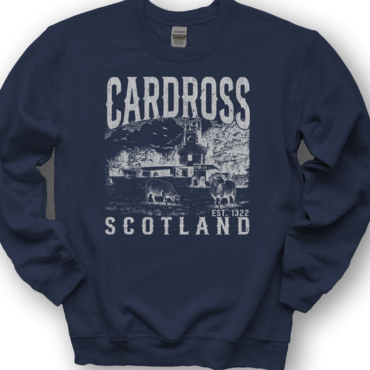 Cardross Scotland Sketch Sweatshirt - Navy