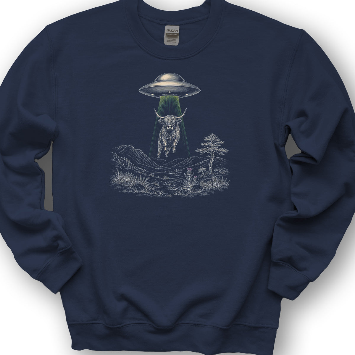 Highland Coo UFO Sweatshirt - Navy
