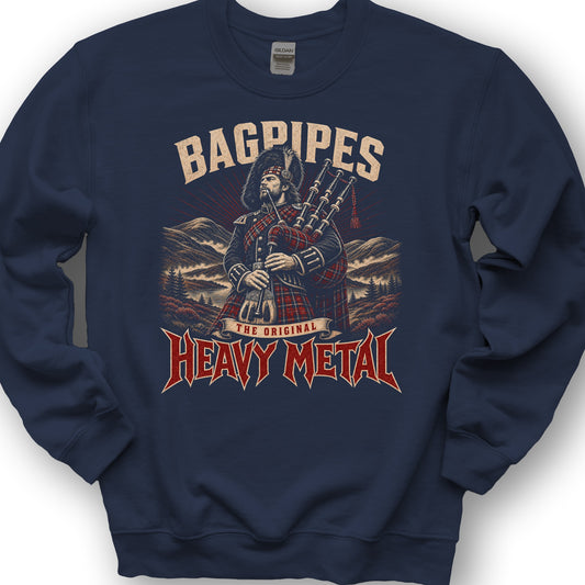 Bagpipes Heavy Metal Sweatshirt - Navy