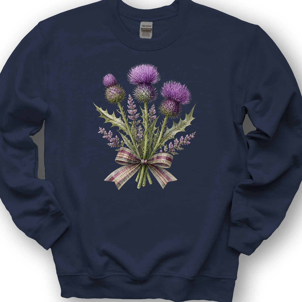 Thistle Bouquet Ribbon Sweatshirt - Navy