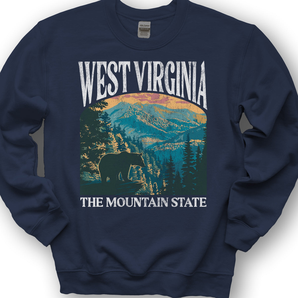 West Virginia Mountain State "Big and Bold" Sweatshirt - Navy