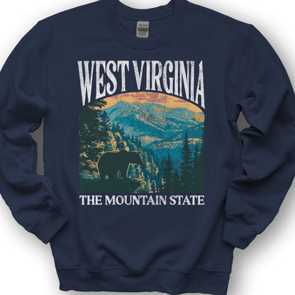 West Virginia Mountain State "Big and Bold" Sweatshirt - Navy
