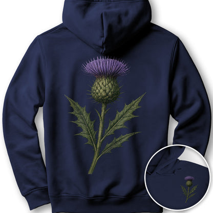 Thistle of Scotland Front/Back Print Hoodie - Navy