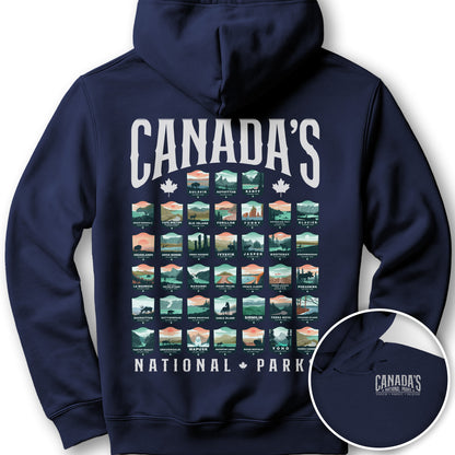 Canada's National Parks "Badges" Hoodie - Navy