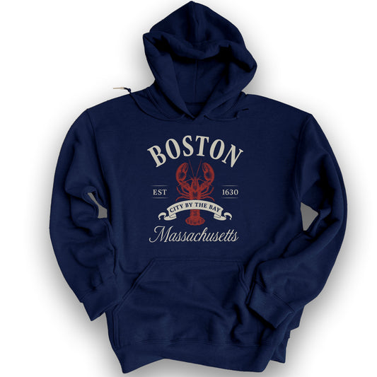 Boston City By the Bay Lobster Hoodie - Navy