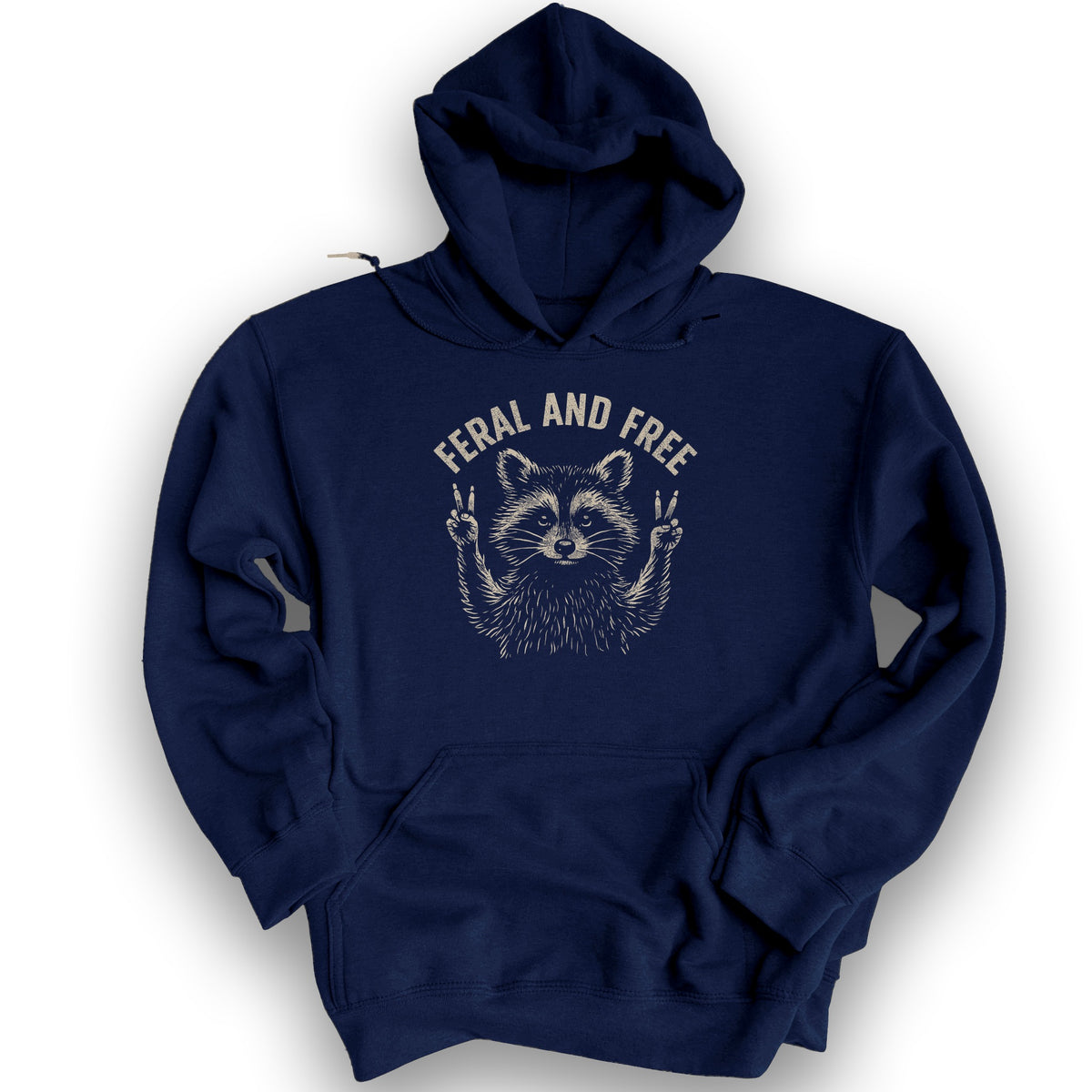 Feral and Free "Vintage Raccoon" Hoodie - Navy
