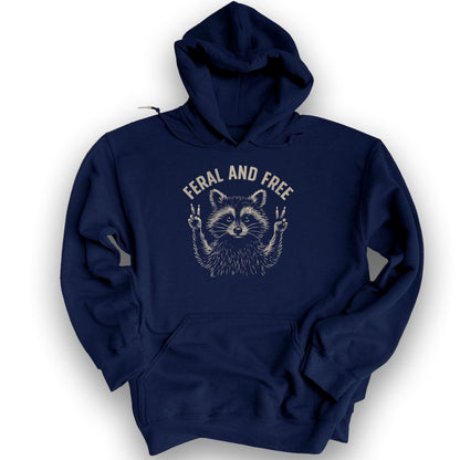 Feral and Free "Vintage Raccoon" Hoodie - Navy