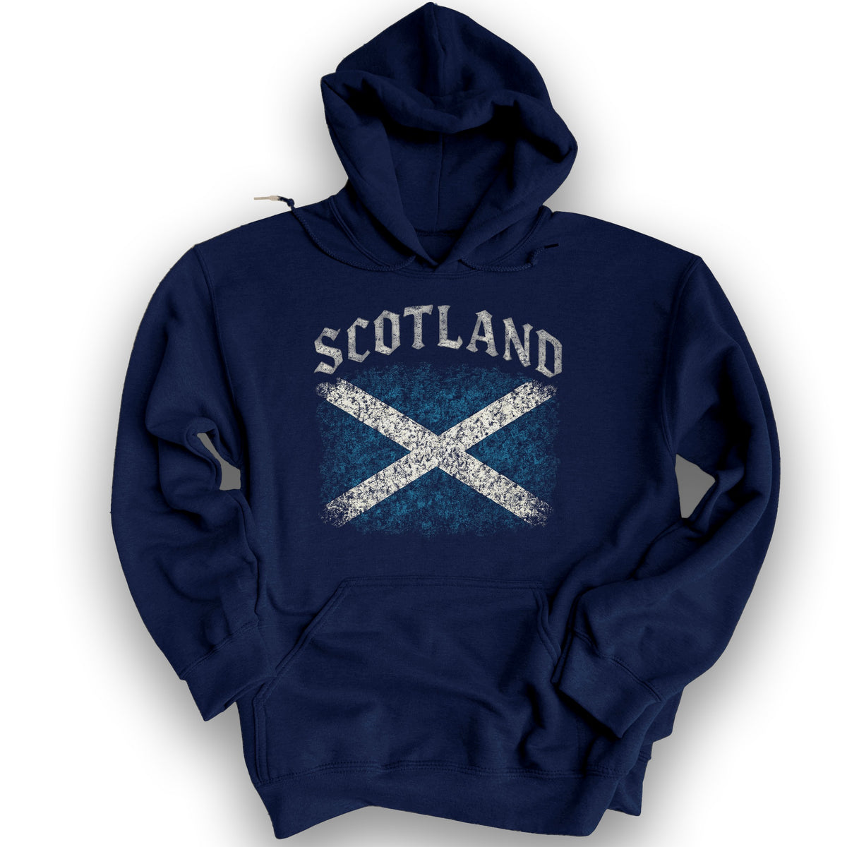 Scotland Distressed Vintage Flag Hoodie - Navy