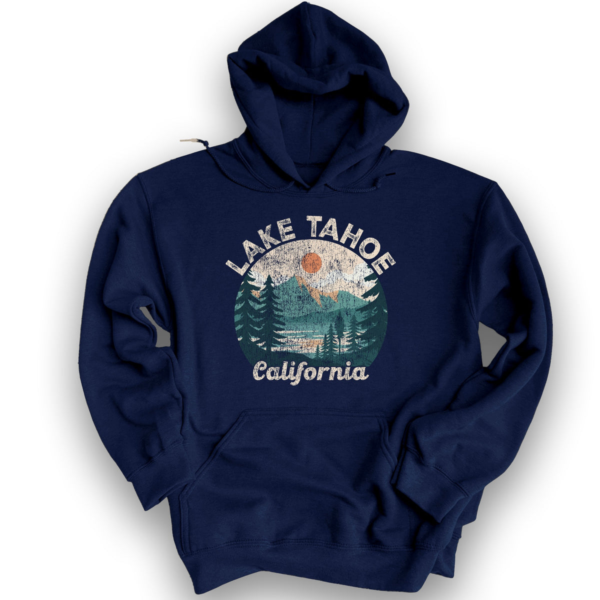 Lake Tahoe California Circle Hoodie - Navy