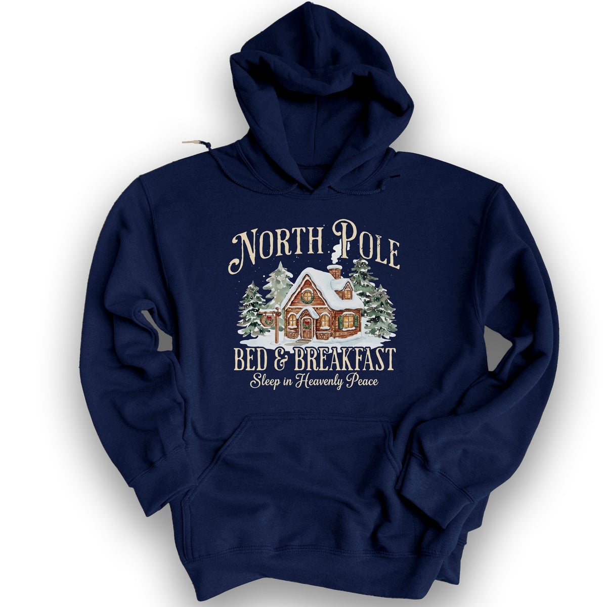 North Pole Bed and Breakfast "Heavenly Peace" Hoodie - Navy