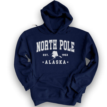 North Pole Alaska Varsity Hoodie - Navy