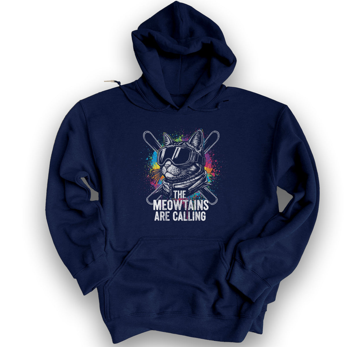 The Meowtains are Calling Hoodie - Navy