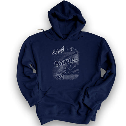 Carve Ski Print Hoodie - Navy