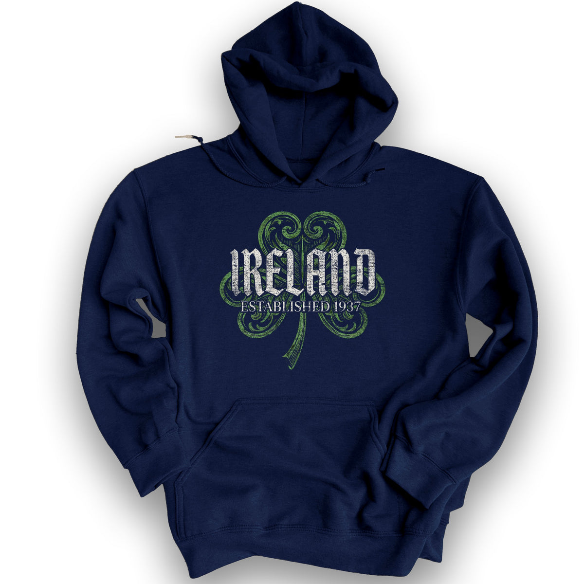 Ireland Gothic Shamrock Hoodie - Navy