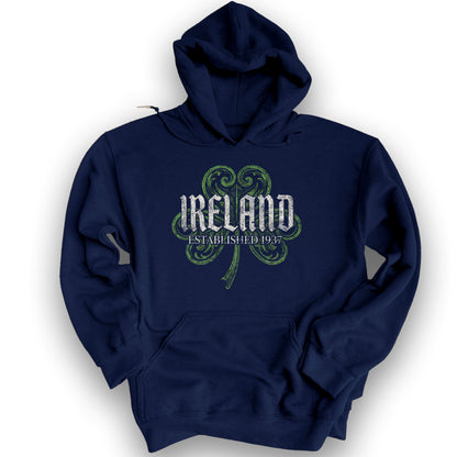 Ireland Gothic Shamrock Hoodie - Navy