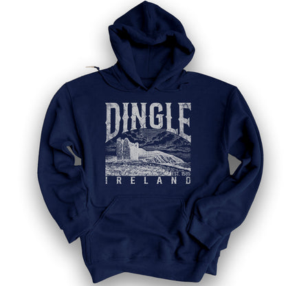 Dingle Ireland Vintage Print Hoodie - Navy