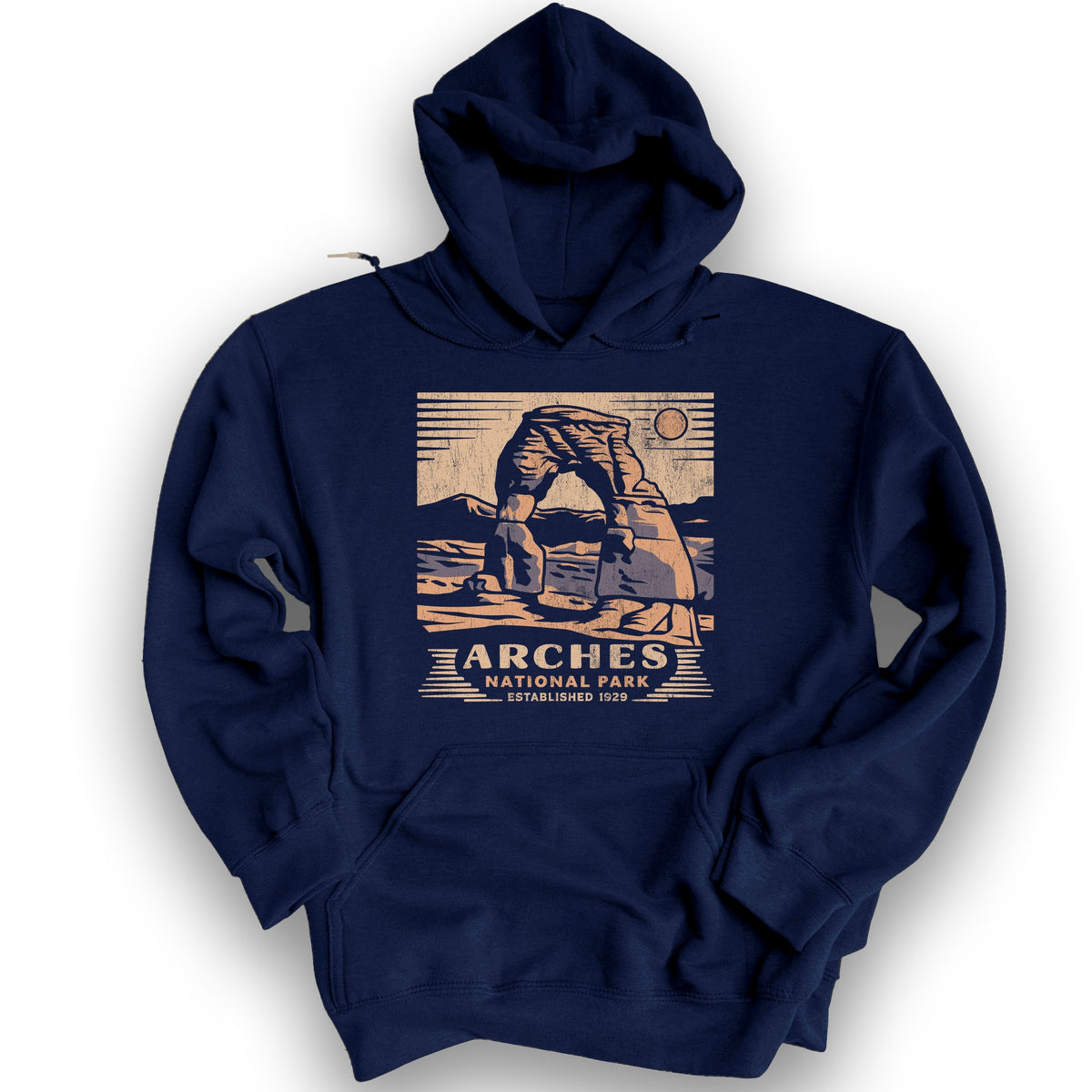 Arches Cut-Out Hoodie - Navy