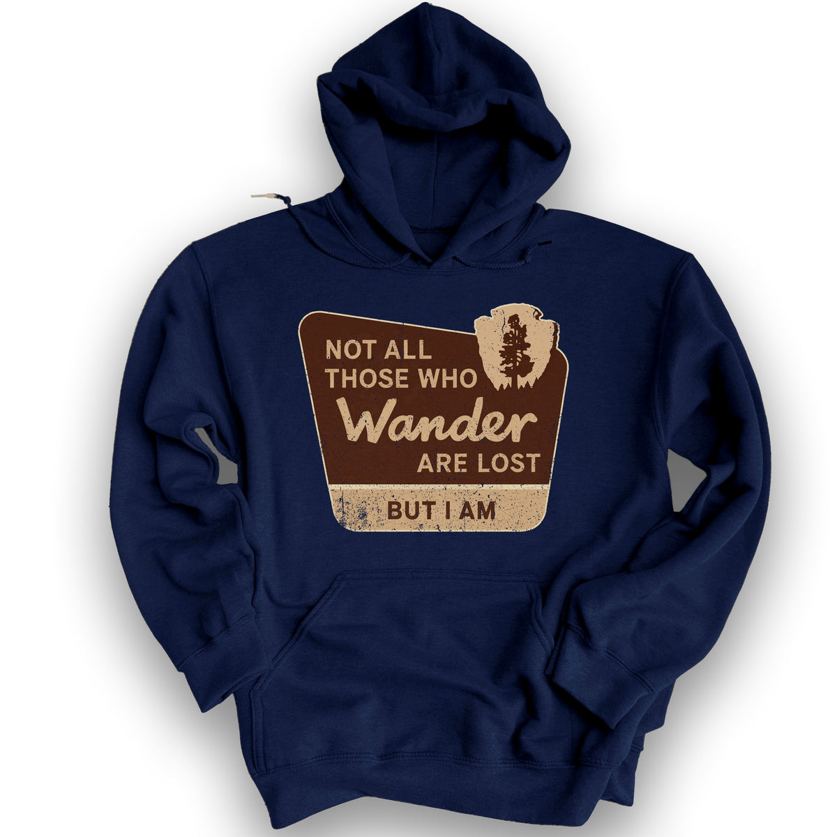 Not All Who Wander Hoodie - Navy