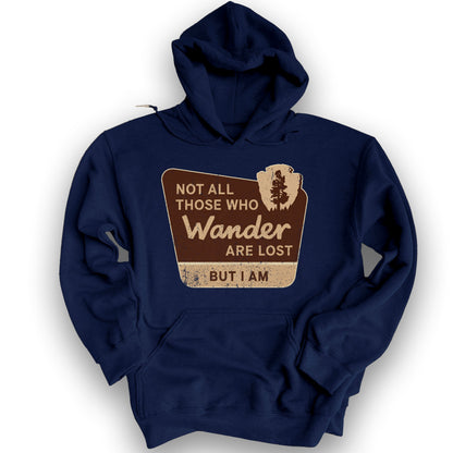 Not All Who Wander Hoodie - Navy
