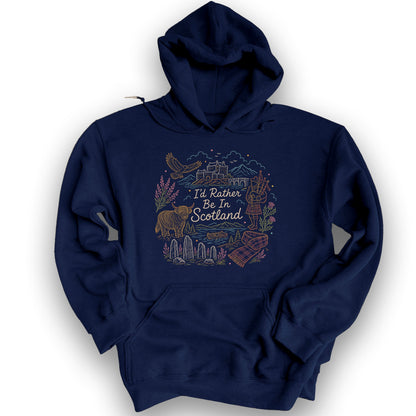 Rather Be In Scotland Hoodie - Navy