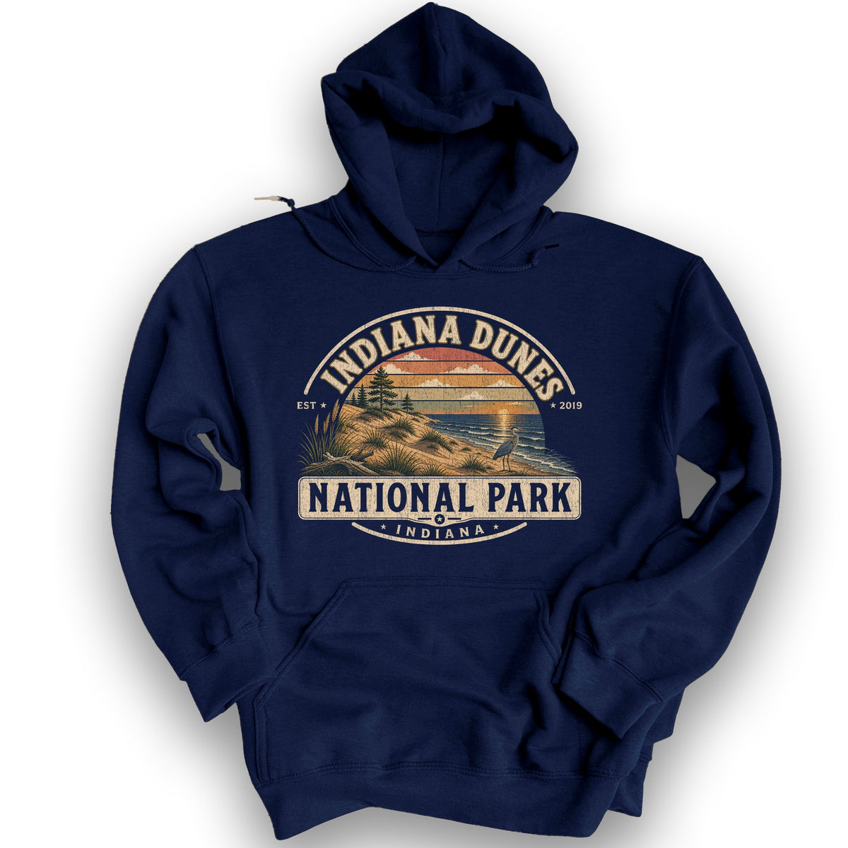 Indiana Dunes Medallion Hoodie - Navy