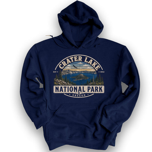 Crater Lake Medallion Hoodie - Navy