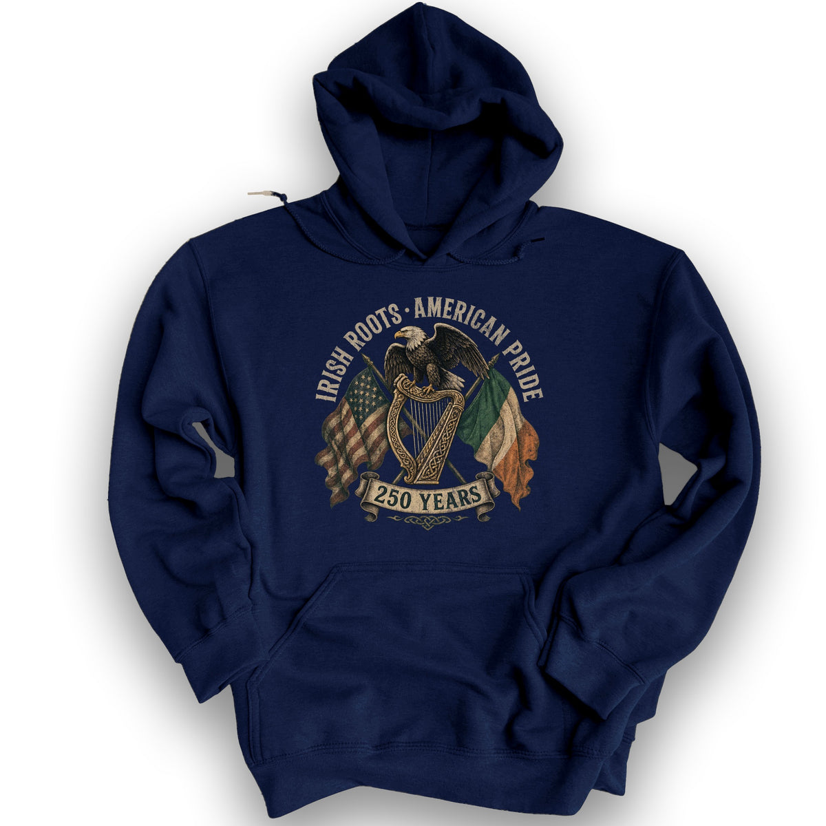 Irish Roots American Pride Hoodie - Navy