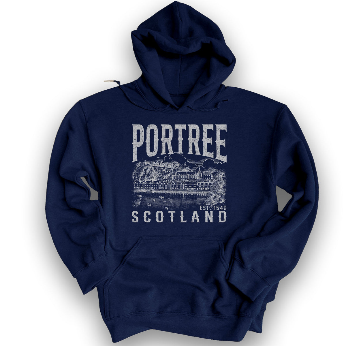 Portree Scotland Hoodie - Navy